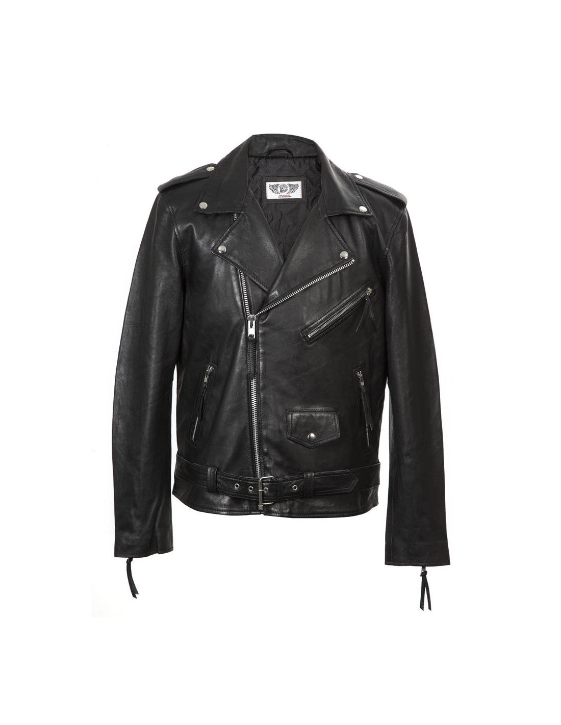 SOLID Military Leather Jacket - Black