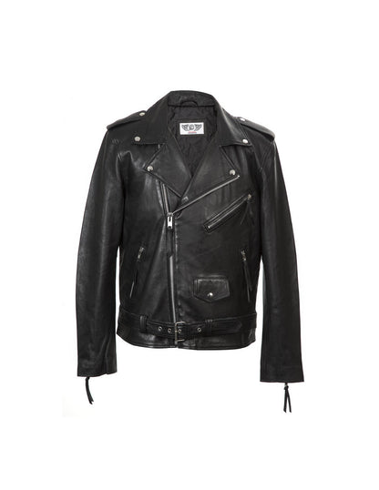 SOLID Military Leather Jacket - Black