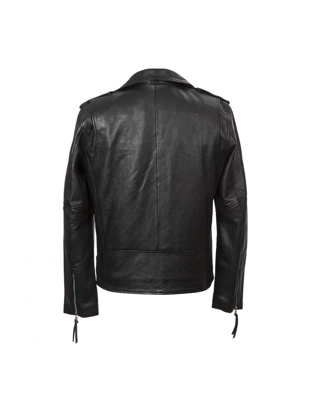 SOLID Military Leather Jacket - Black