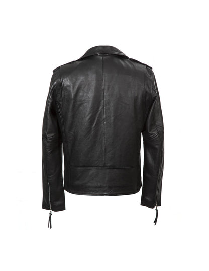 SOLID Military Leather Jacket - Black