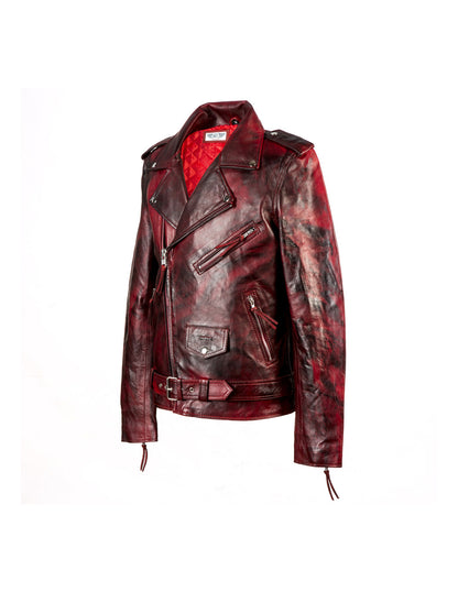 SOLID Leather Jacket  - Dirty Red