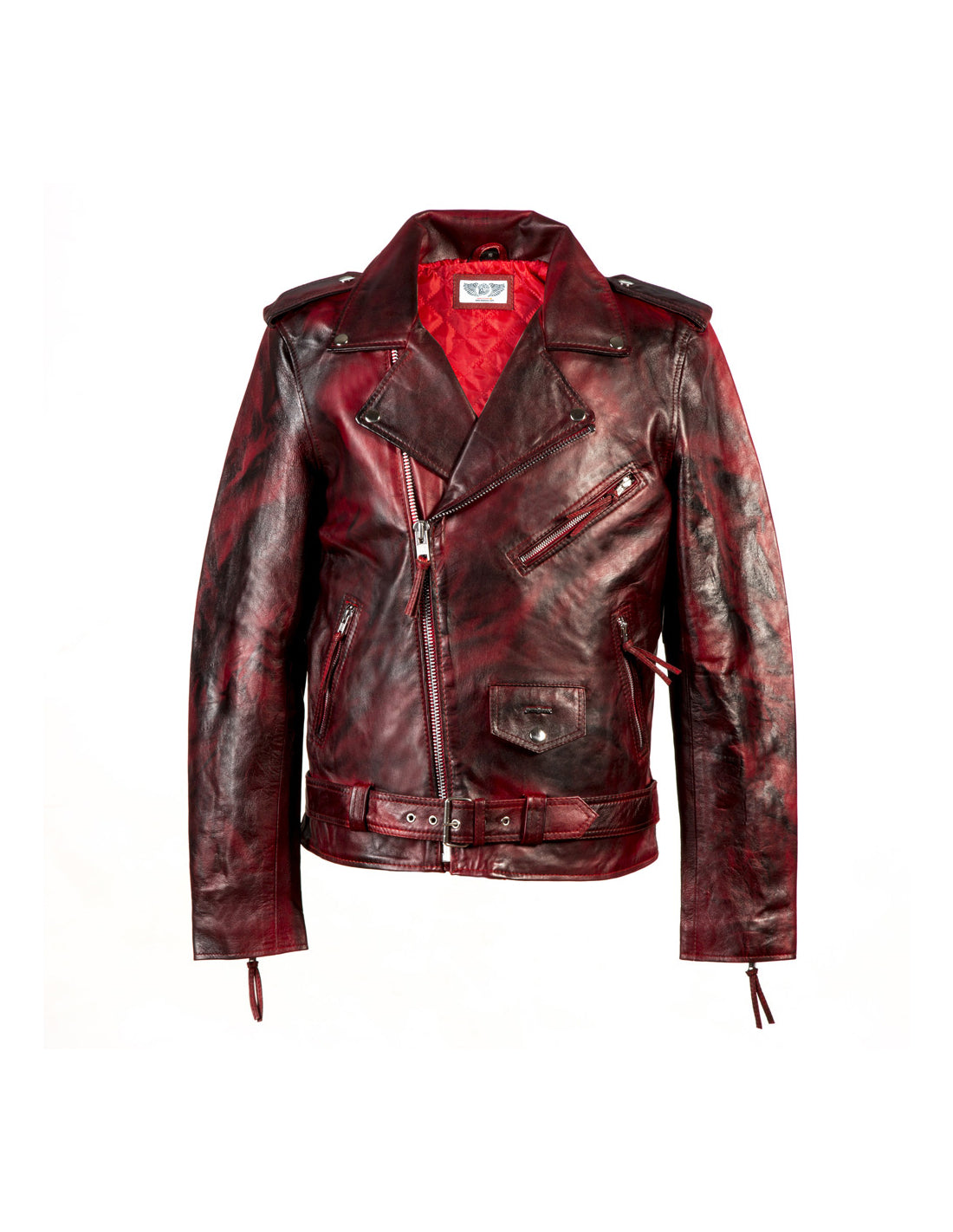 SOLID Leather Jacket  - Dirty Red