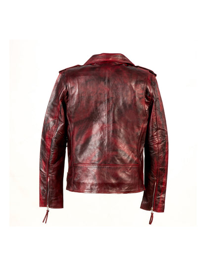 SOLID Leather Jacket  - Dirty Red